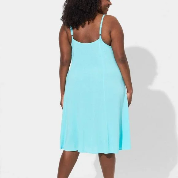 ❤️NWT TORRID SWIM COVER UP - V NECK - LINED BEACH DRESS PLUS SIZE - Picture 2 of 13